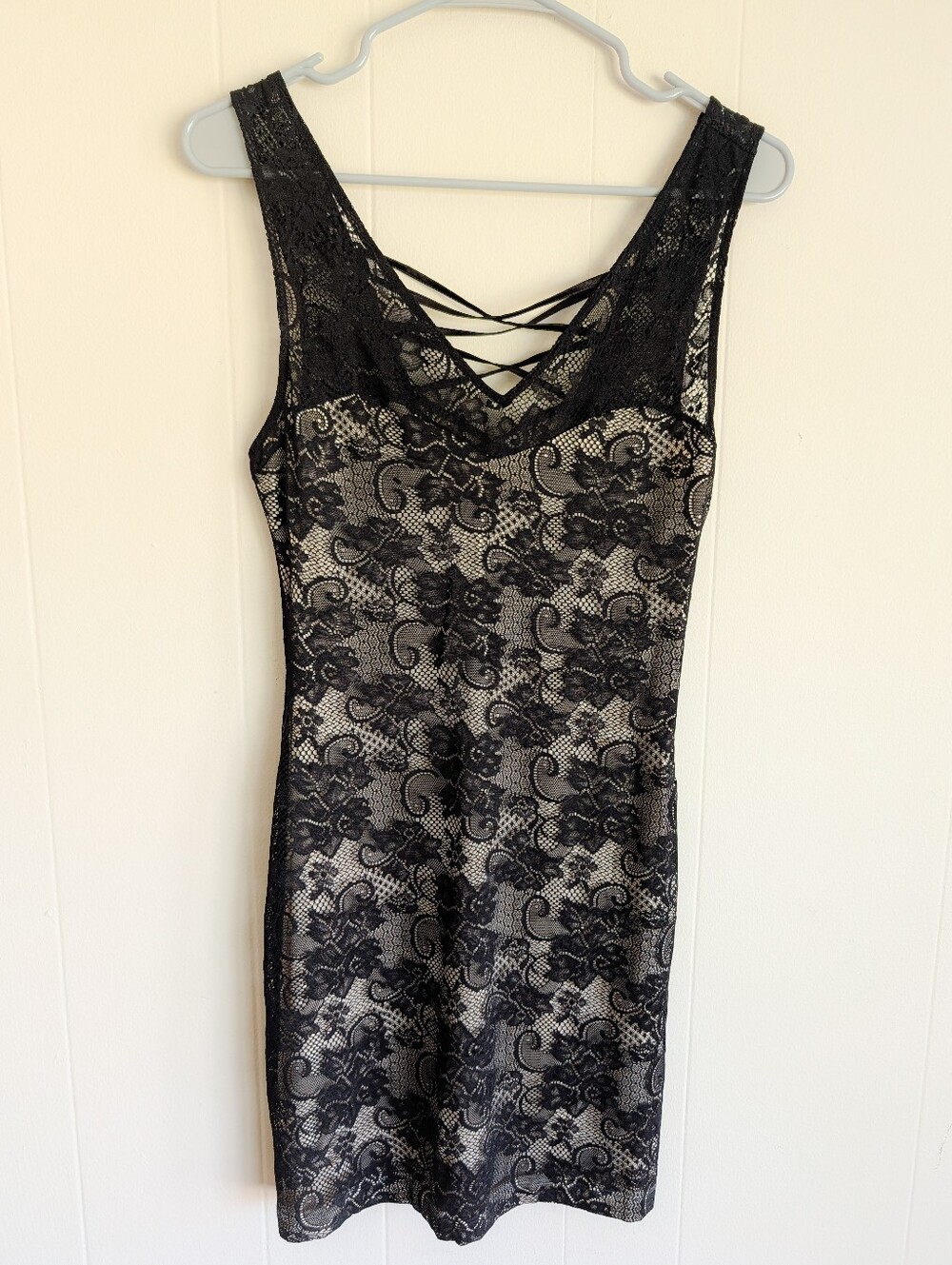 Bebe Black Lace Bodycon Mini Dress